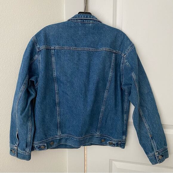 Everlane Trucker Pocket Minimal Utility Casual Shabby Chic Denim Collared Jacket - Picture 4 of 4